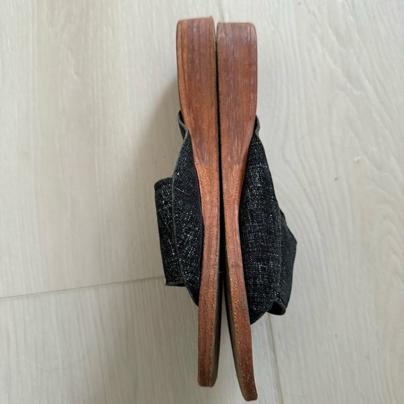 Free People Daybird Mini Wedge Sandals Black Tan Size 37 size 6.5-7 - Picture 6 of 12